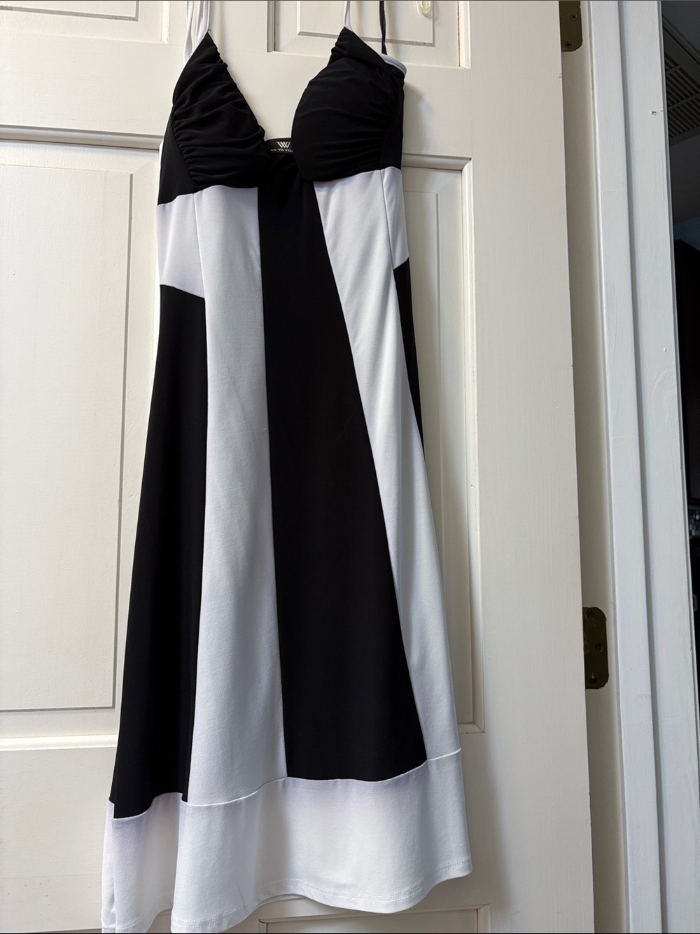 Va Va Voom Black & White Colorblock Skater Dress